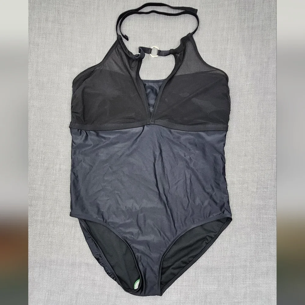 Aqua Couture One Piece High Neck Bathing Suit. 2X